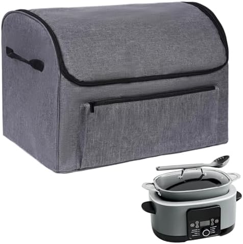 Slow Cooker Cover Bag for Ninja Foodi Possible Cooker Pro, Durable Dust Cover with Front Pocket Handle, Scratch Water Resistant, Gray