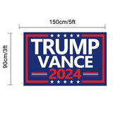 WENWELL Donald Trump and JD Vance 2024 Flags 3x5 Ft,Make America Great Again Trump Vance '24 Presidential Campaign Banners flag for car Boat Outdoor,2-Pack,1 Blue & 1 Red Flag with 2 Brass Grommets Each