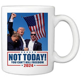 MyCozyCups Trump Shot Never Surrender Pennsylvania Rally 11oz Coffee Mug, Not Today You Can't Kill Freedom Attempted Assassination Donald Trump Fist Pump Shooting Cup, Trump 2024 Mug