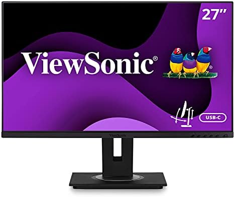 ViewSonic VG2755 27 Inch IPS 1080p Monitor with USB 3.1 Type C HDMI DisplayPort VGA and 40 Degree Tilt Ergonomics for Home and Office (Renewed)
