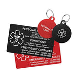 Custom Medical ID Card for Wallet, Aluminum Free Engraving Emergency Contact Card, Personalized Metal Awareness Alert ICE Card for Medic Conditions, Allergies & Identification