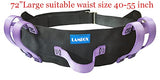 LAMBOX Transfer Walking Gait Belt with 7 Handles- Medical Nursing Walking Assist Aid for Elderly, Seniors, Therapy (Extra Large 72“-Purple)