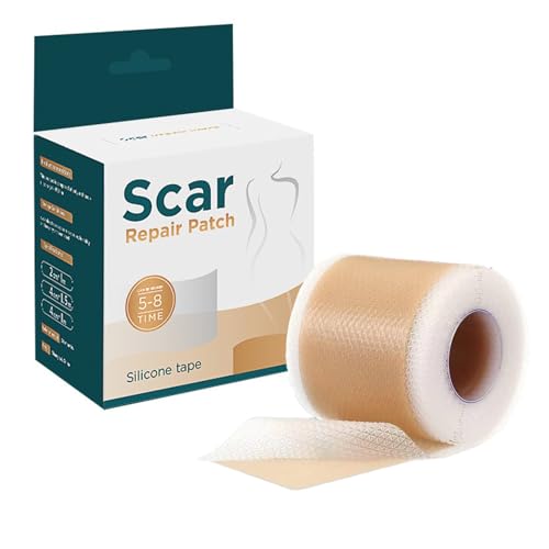Losveo Silicone Scar Sheets for Face Wrinkles, Medical Grade Silicone Scar Sheets(1.6”x 120” Roll-3M) for Surgical Scars, C-Section, Burn, and Acne Scars- Reusable Scar Removal Strips