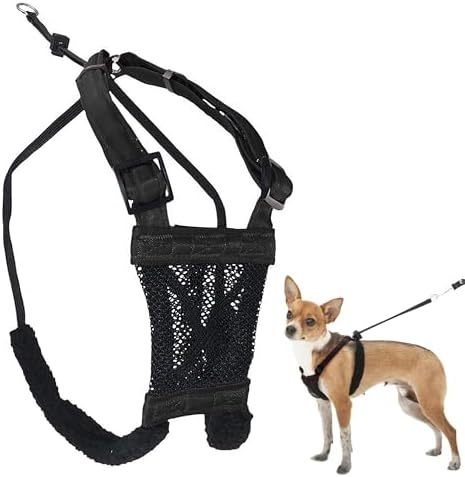 Sporn Extra Small No Pull Dog Harness, Black Mesh Dog Harness, Durable Nylon Anti Pull Dog Harness, Breathable & Easy Dog Body Harness, Dog No Pull Harness Provides to Toy Breeds