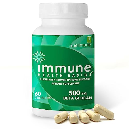 Immune Health Basics Ultra Strength Immunity - Clinically Proven Immune Support - Wellmune Highly Purified Beta Glucan - Gluten-Free, Non-allergenic, Non-GMO and Vegan Capsules - 60 Capsules, 500 mg