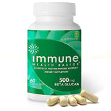 Immune Health Basics Ultra Strength Immunity - Clinically Proven Immune Support - Wellmune Highly Purified Beta Glucan - Gluten-Free, Non-allergenic, Non-GMO and Vegan Capsules - 60 Capsules, 500 mg