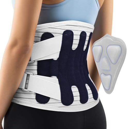 Back Brace for Lower Back Pain Relief,Lumbar Waist Support for women,Lower Back with 3D Lumbar Pad for Work Sports Sciatica, Scoliosis(Grey，XL)