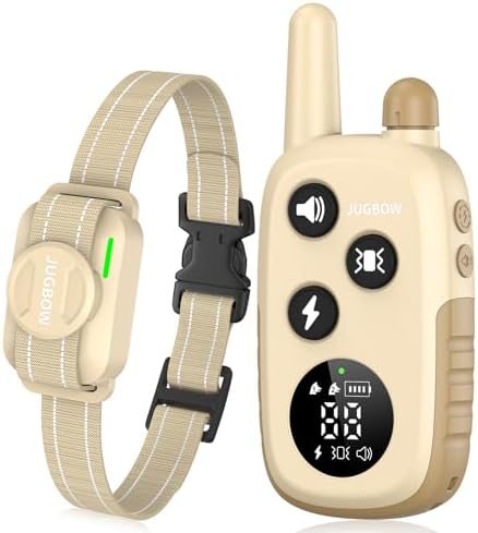 Jugbow Dog Training Collar - 4200FT Training Collar with Remote for 5-120 lb Small Medium Large Dogs, Rechargeable Waterproof IPX8 E Collars with Beep (1-3) Vibration(1-3) Safe Static(0-99)