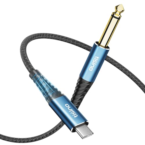 tisino USB C to 6.35mm TS Audio Cable, 1/4 inch TS to USB Type C Bass/Guitar Recording Equipment Cord Cable, Compatible with Laptop/PC/Smartphone with USB C Ports - 10FT