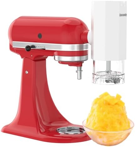 Shaved Ice Attachment for KitchenAid Stand Mixer, Snow Cone Maker for KitchenAid with 8 Ice Molds, Stainless Steel Blade Ice Shaver Attachment for Kitchen Aid Mixer