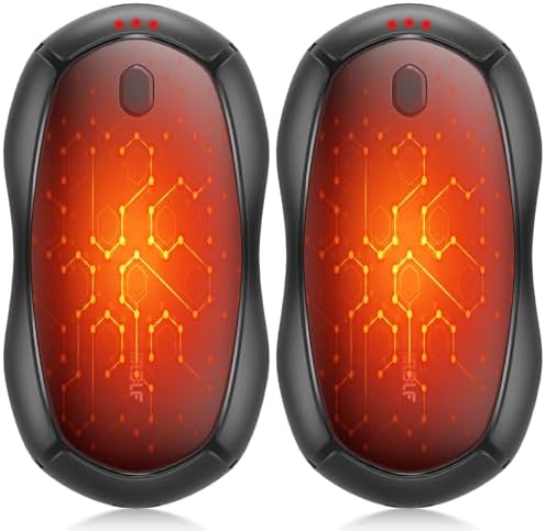 Hand Warmers Rechargeable, Electric Hand Warmers 2 Pack with Smart Chips Long Safe Heat, Portable Pocket Heater,Gifts for Christmas,Golf,Camping,Hunting, Stocking Stuffers