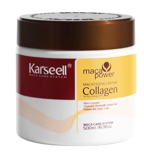Collagen Hair Treatment Deep Repair Conditioning Argan Oil Collagen Hair Mask Essence for Dry Damaged Hair All Hair Types 16.90 oz 500ml
