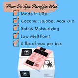 Paraffin Wax Refill for Hands and Feet | FLEUR DE SPA | Made in USA | With Acai, Coconut Oil, Jojoba, Aloe | Hydrates Dry Skin - At-Home Spa Experience