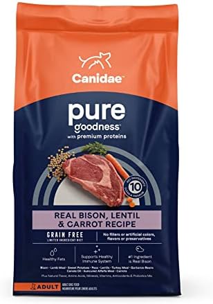 Canidae Pure Real Bison, Lentil & Carrot Recipe Adult Dry Dog 10 LB