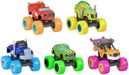 Fisher-Price Blaze and The Monster Machines Toy Trucks Neon Wheels 5-Pack of Diecast Vehicles for Preschool Kids Ages 3+ Years