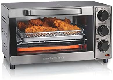 Hamilton Beach Sure-Crisp Air Fryer Toaster Oven Combo, Fits 9” Pizza, 4 Slice Capacity, Powerful Circulation, Auto Shutoff, Stainless Steel (31403)
