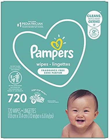 Pampers Baby Wipes Complete Clean Unscented 9X Pop-Top 720 Count