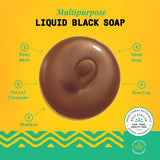 Alaffia Skin Care, Authentic African Black Soap, All in One Liquid Soap, Moisturizing Face Wash, Sensitive Skin Body Wash, Shampoo, Shaving Soap, Shea Butter, Peppermint (2 Pack-32 Fl Oz Ea)