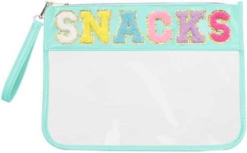 Snack Bags Clear Pouch Travel Makeup Bag Chenille Letter Bags for Zipper Pouch Clear Cosmetic Bag Clear Tote Bag Makeup Travel Bag for Women