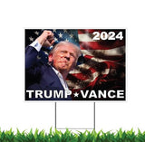 Trump Vance 2024 (F) 18x24" Yard Sign (Outdoor, Weatherproof Corrugated Plastic) Metal Stake Included, by M&R