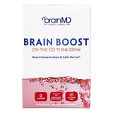 BRAINMD Dr Amen Brain Boost On The Go - 10 Packets, Berry Flavor - Nootropic Drink Powder, Promotes Focus, Clarity & Mental Energy - Caffeine Free, Gluten Free - 10 Servings
