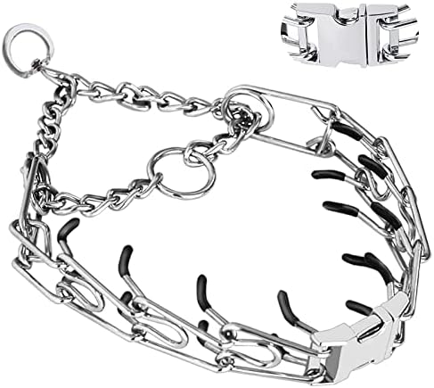 Prong Collar for Dogs, Pinch Collar for Dogs, Adjustable Dog Training Collar with Quick Release Buckle for Small Medium Large Dogs(Packed with Two Extra Links) (X-L (23-26" Neck, 4.0mm))