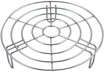 Wire Steaming Cooling and Baking Barbecue Rack with Legs Dia 7.7" Stainless Steel Cross Wire for Air Fryer Instant Pot Pressure Cooker Canning Dutch Oven (Y1,7.7"/195mm)
