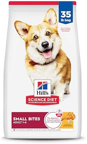 Hill's Science Diet Adult 1-6, Adult 1-6 Premium Nutrition, Small Kibble, Dry Dog Food, Chicken & Barley, 35 lb Bag