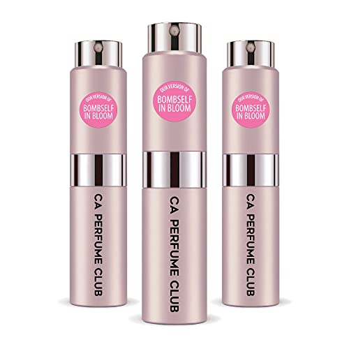 CA Perfume Club Impression of Victoria S. Bombself In Bloom For Women Replica Version Fragrance Dupes Concentrated Long Lasting Eau de Parfum Spray Refillable Atomizer Bottle 0.27 Fl Oz-X3