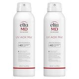EltaMD UV AOX Mist Mineral Sunscreen Spray, SPF 40 Body Sunscreen Spray, Broad Spectrum Formula Protects from UVA/UVB Rays, Water Resistant up to 40 Minutes, Made with Zinc Oxide (2 Pack)