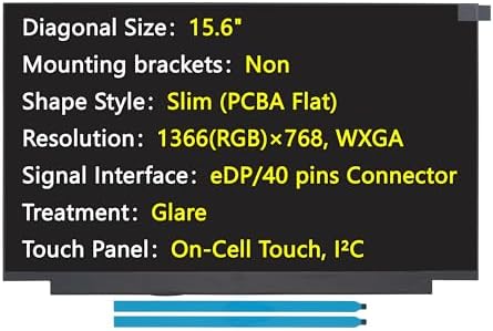 New Screen Replacement for NT156WHM T04 V8.0, NT156WHM-T04 V8.4, eDP/40 pins Connector, HD 1366x768, On-Cell Touch, LCD LED Laptop Display Panel