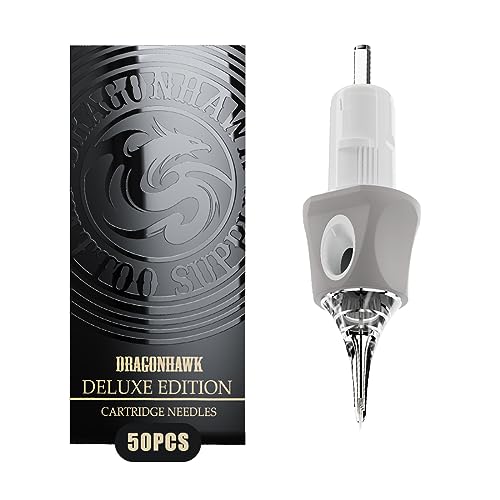 Dragonhawk Glide Extra Smooth Tattoo Needles Cartridges, 50 Count, Designed for a Close, Smooth Hit (1005RL)