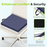 AUVON Ventilation Seat Cushion for Tailbone, Pressure Sore and Ulcer Pain Relief, Premium Memory Foam Enhanced Breathability for Extended Sitting, Waterproof, Non-Slip Base for Chair, Wheelchair, Car