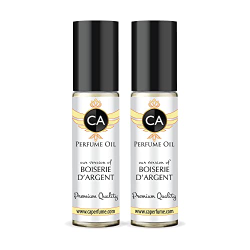 CA Perfume Club Impression of Christian D Boiserie D'argent For Women & Men Replica Fragrance Body Oil Dupes Alcohol-Free Essential Aromatherapy Sample Travel Size Attar Roll-On 0.3 Fl Oz-X2