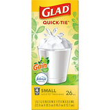 Glad Trash Bags, OdorShield Small Garbage Bags, Gain Original & Febreze, 4 Gal, 26 Count (Pack of 6)