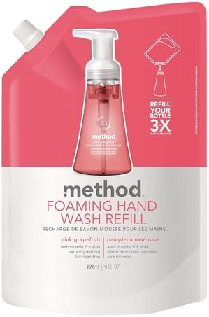 Method Foaming Hand Soap Refill, Pink Grapefruit, Biodegradable Formula, 28 Fl Oz (Pack of 1)