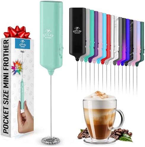 Powerful Milk Frother Wand - Mini & Mighty Handheld Drink Mixer - Portable Coffee Frother For Latte, Cappuccino, Matcha, Hot Chocolate, Creamer - Mint