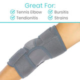 Vive Elbow Brace - Tennis Compression Sleeve - Wrap for Golfers, Bursitis, Left or Right Arm - Tendonitis Support Strap for Golf, Men and Women - Epicondylitis and Sports Recovery (Gray, Standard)