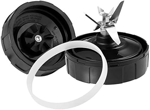 Replacement Parts for Ninja Blender 7 Fins Bottom Blade and 1 Gasket Rubber for Nutri Ninja Auto iQ BL482-30 BL492 BL642-30 NN102 BL687CO-30 BL2013 (Blade Updated)