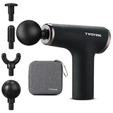 TWOYING Massage Gun Deep Tissue Percussion Muscle Massager for Athletes,Handheld Mini Message Gun Body Back LCD Touch Screen with 6 Speeds,Anniversary Birthday Gifts for him Men Women,Black