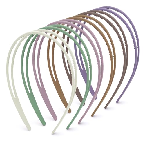 Plastic Thin Skinny Headbands - 6 Pack Double Row Teeth Comb Headbands - Non-Slip Headband with Teeth Hair -Headbands for Women Girls