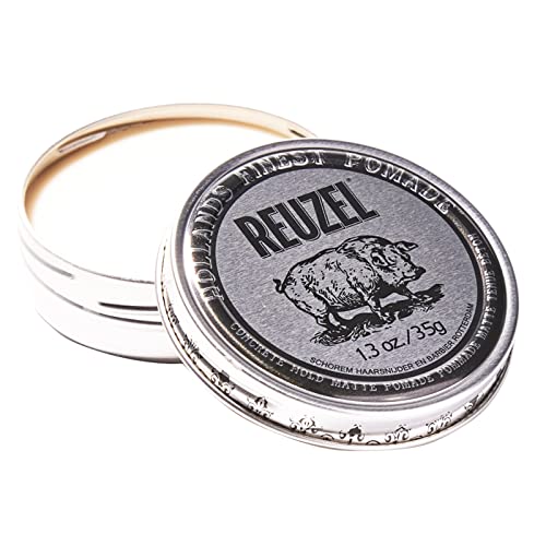 REUZEL Concrete Matte Pomade, Strong All Day Hold, Water Soluble Styling, No Shine and Flake Free, Easy To Wash Out, For All Hairstyles, 1.3 oz