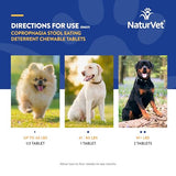 NaturVet – Coprophagia Stool Eating Deterrent Plus Breath Aid | Deters Dogs from Consuming Stool | Enhanced with Breath Freshener, Enzymes & Probiotics | 60 Chewable Tablets