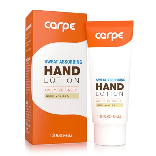 Carpe Antiperspirant Hand Lotion, A dermatologist-recommended, smooth lotion that helps stop hand sweat, Great for hyperhidrosis (Warm Vanilla)