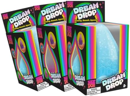 Schylling NeeDoh Dream Drop - Sensory Toy with Groovy Goo Filling - Three Random Colors - Ages 3 and Up - 3 Pack