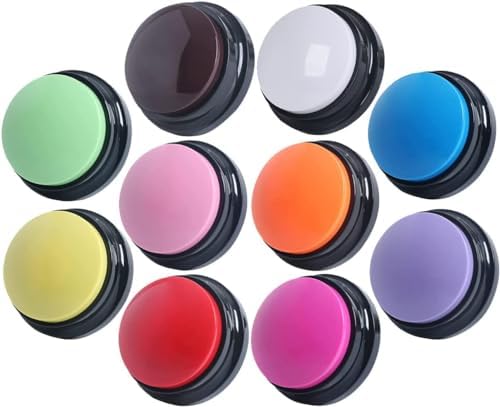 Voice Recording Button, 30 Second Record Button for Dog Pet Interactivity, Gift for Friend, Family,10 Color Have Coffee and White