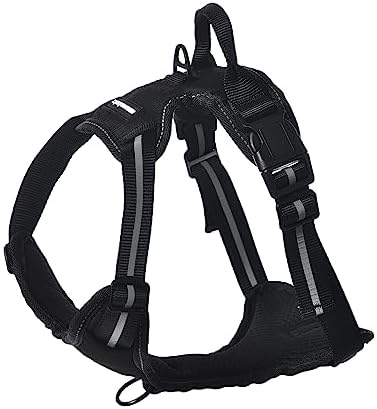 Amazon Basics No-Pull Dog Harness, Adjustable Soft Padded Vest with Reflective Stripes, Small, Black