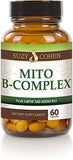 SUZY COHEN Mito B Complex Dietary Supplement, 5-MTHF, Adeno B12, Methylation Support, Supports Healthy Nervous System, Boost Energy, Vitamin B, 60 veg caps