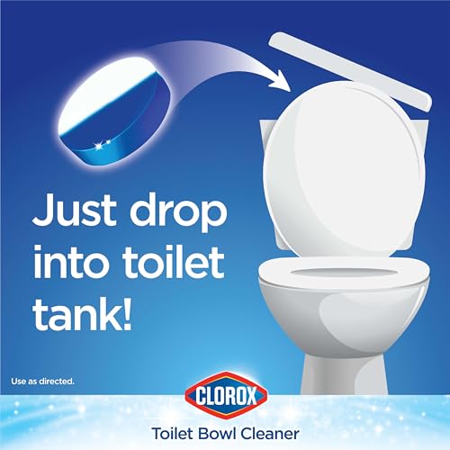 Clorox Ultra Clean Toilet Tablets Bleach & Blue, Rain Clean, 4 Ct (Package May Vary)