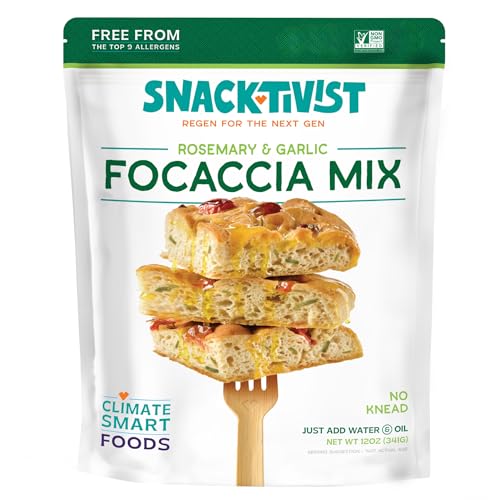 Snacktivist Foods - Gluten-Free Rosemary Garlic Focaccia Bread Baking Mix - Vegan, Egg-Free, Dairy-Free, Non-GMO - 12 Ounce (Pack of 3)